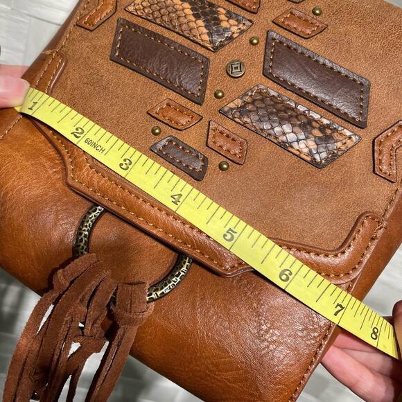 CatchFly Studios Boho Western Crossbody Purse Fringe Braided Tassel Rodeo - Picture 14 of 16